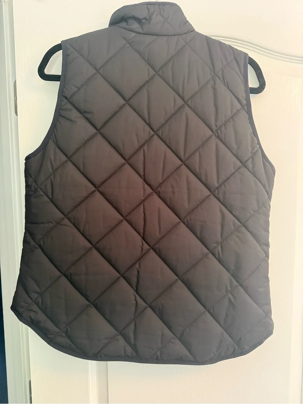 J. Crew Quilted Black Puffer Vest with Gold Hardware